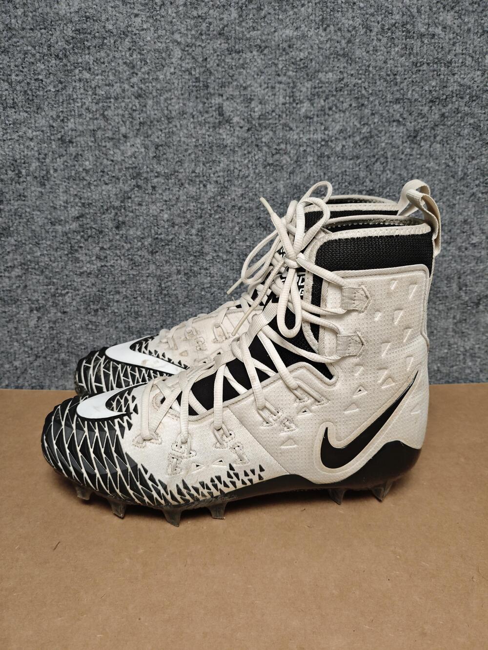 Nike Force Savage Football Cleats Shoes Mens Size 10.5 White Black 857063-101